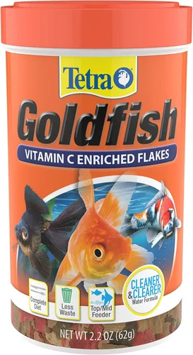 Vista 20 de Tetra Goldfish Flakes, dieta nutricionalmente equilibrada para peces de acuario, copos enriquecidos con vitamina C, 2.2 libras