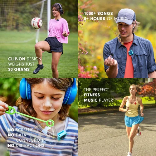 Vista 4 de Mighty 3 Reproductor de Música Spotify y Amazon (Edición 2026) - Portátil, Sin Pantalla, Funciona Sin Conexión - Compatible con Auriculares