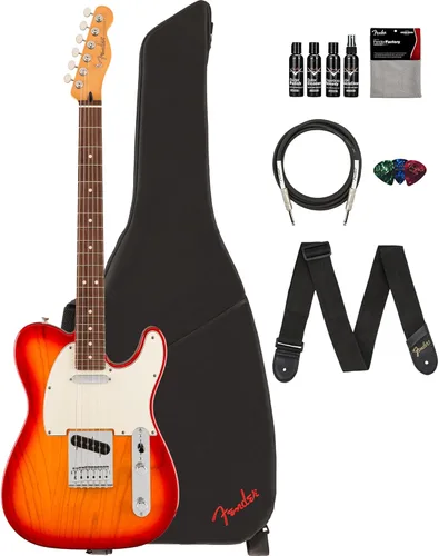Vista 26 de Fender Player II Telecaster - Paquete color caramelo claro con estuche, correa, cable, paquete de 3 púas y kit de limpieza para guitarra