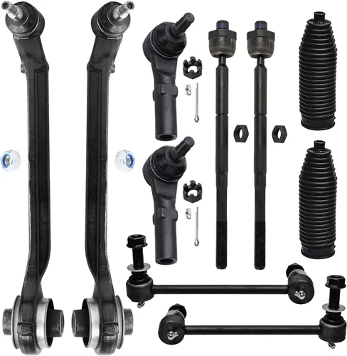 Vista 88 de Detroit Axle - Kit de suspensión frontal de 10 piezas para Chevy Trailblazer EXT GMC Envoy XL XUV Buick Rainier Isuzu Ascender Olds Bravada, brazos