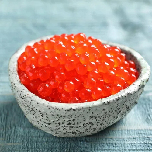 Vista 2 de Red Pearl - 2 caviar de salmón rojo – Huevas de salmón de Alaska – Caviar ligeramente salado en lata de 1 libra o 16.01 oz