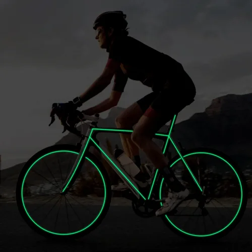 Vista 7 de TOMALL Calcomanías de cinta luminosas de seguridad nocturna de 32.8 pies, accesorios de bricolaje para automóvil, camión, bicicleta, motocicleta