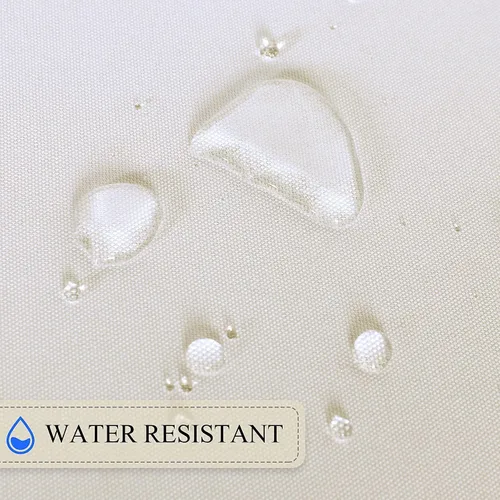 Vista 3 de SARAFLORA Mantel para Exteriores e Interiores - Redondo de 60 pulgadas Color Beige Sin Arrugas Lavable Impermeable Mantel con Agujero para Sombrilla