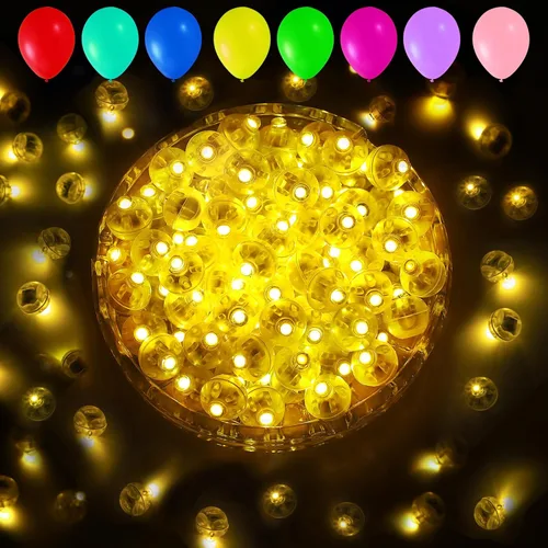Vista 31 de Aogist - 100 luces de globo, mini luz impermeable de tiempo de espera prolongado y parpadeo, alimentada por pilas, lámpara de bola LED redonda