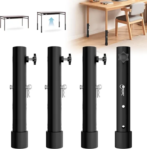 Vista 10 de ZhouDaShu Table Leg Extenders for Folding Tables, Table Leg Extensions for Bent and Straight Legs, Heavy Duty Steel Adjustable Folding Table Leg