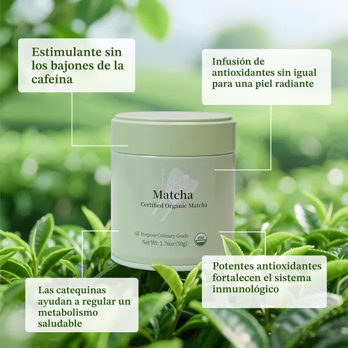Vista 2 de MatchAdmire Té verde Matcha orgánico certificado USDA Premium de primera cosecha en polvo, sabor rico, 100% vegano sin rellenos, libre de radiación