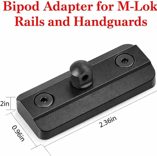 360 Tacitcal MLok Bipod Mount Aluminio Perfil bajo Harris - Estilo Stud bipod Adaptador Negro Paquete de 1 - M-Lok Sling Stud