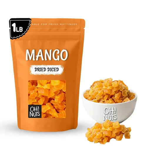 Vista 9 de Oh! Nuts Mango seco – 1 libra – Rebanadas de frutas secas – Menos azúcar añadido – Bocados de frutas deshidratados – Empaquetado en bolsa de cierre