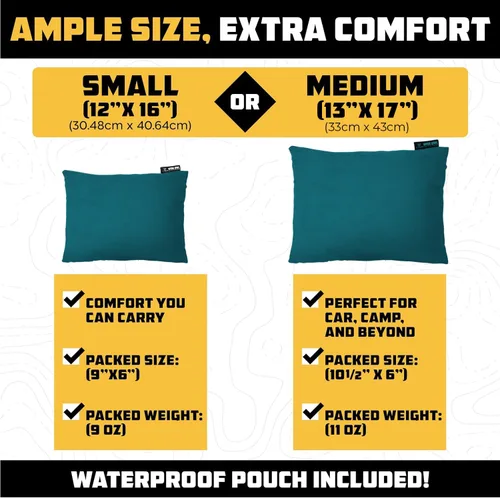 Vista 3 de Wise Owl Outfitters - Almohada de camping - Almohada de espuma viscoelástica para viajes en avión, senderismo, mochilero y uso al aire libre