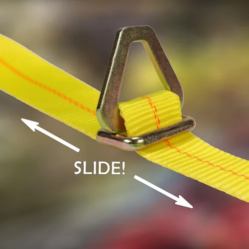 Vista 6 de DC Cargo Mall Paquete de 2 correas de amarre para eje de trinquete (2 pulgadas de ancho x 114 pulgadas de largo) con anillo ajustable y correas