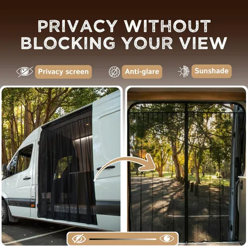 Vista 8 de Living in a Bubble Van Bug - Pantalla para techo estándar Mercedes Sprinter y Ford Transit y High Roof RAM Promaster, mosquitero de puerta lateral