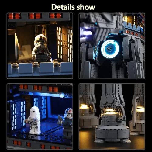 Vista 4 de Kyglaring Kit de iluminación LED (sin modelo) diseñado para Lego Star Wars at-at 75313 Model Building Set, sin juego de Lego (versión clásica)