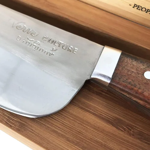 Vista 3 de Verve Culture Cuchillo de chef tailandés de acero inoxidable artesanal #2 - Auténtico hecho a mano en Tailandia