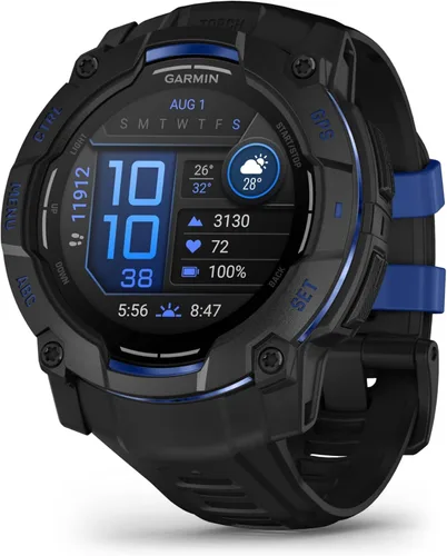 Vista 22 de Garmin Instinct® 3 45mm, pantalla AMOLED, reloj inteligente GPS resistente para exteriores, bisel reforzado con metal, linterna incorporada, hasta