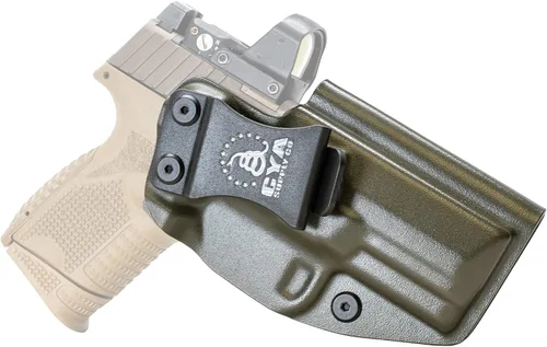 Vista 72 de CYA Supply Co. Funda para llevar armas dentro del cinturón, lista para ópticos (verde OD) IWB, para llevar armas ocultas, dentro de la cintura