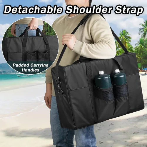 Vista 5 de Samdew - Funda de transporte para estufa de campamento de 2 quemadores, compatible con Coleman, solo bolsa Portable Grill Storage Bag Compatible