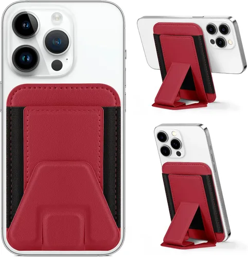 Vista 9 de Miroddi Magsafe - Soporte de cartera, cartera magnética para iPhone 16/15/14/13/12, soporte magnético de cuero para tarjetas, se adapta a 5