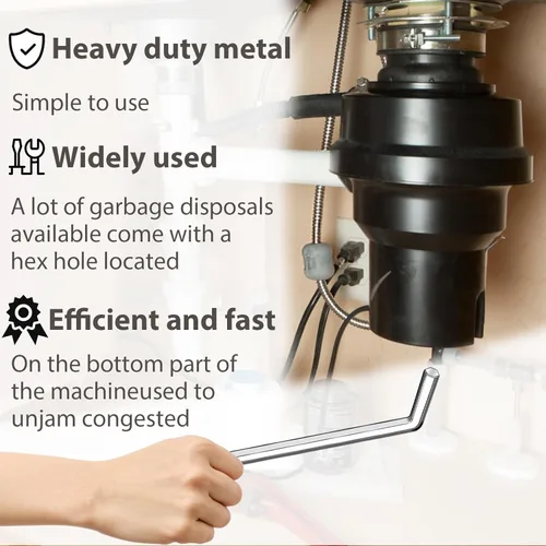 Vista 4 de InSinkErator - Juego de 2 llaves de eliminación de basura compatibles con triturador de basura InSinkErator para desatascar/eliminación de basura