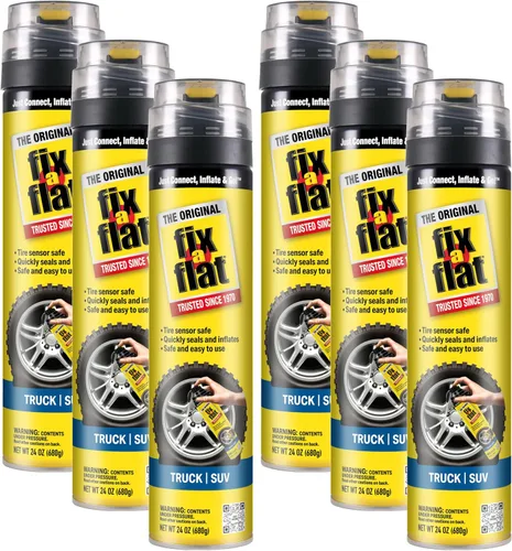 Vista 8 de Fix-a-Flat S60420 - Reparación e inflador de neumáticos planos de emergencia en aerosol, para neumáticos estándar, fórmula ecológica, ajuste