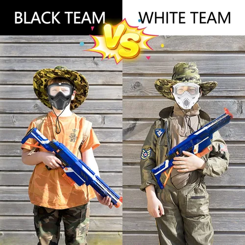 Vista 7 de YScare Máscara Táctica Compatible con Nerf Rival, Apollo, Zeus, Khaos, Atlas, y Artemis Blasters Rival Airsoft Máscara, Máscaras Negras Desmontables
