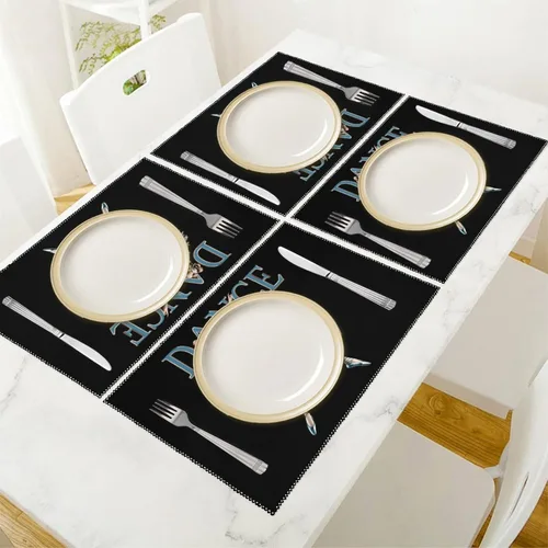 Vista 5 de Ballerina Dance Placemats Set of 6 Resistant Table Mats Washable Place Mats for Dinner Party Table Decoration
