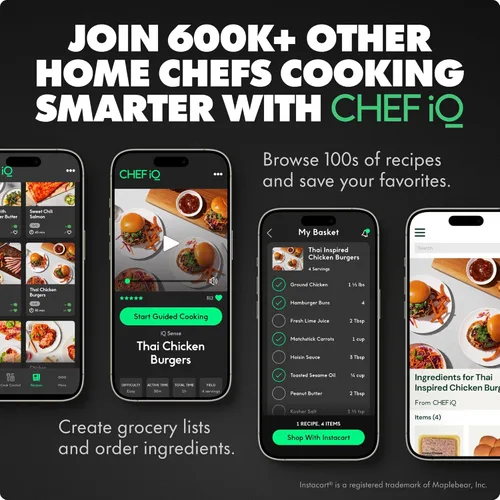 Vista 9 de CHEF iQ Sense Termómetro inalámbrico inteligente para carne 4 sondas ultrafinas Rango ilimitado WiFi Resistente al calor hasta 1000°F 5
