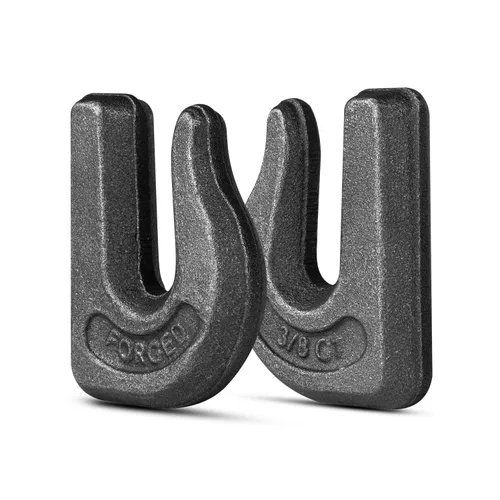 Vista 3 de Gancho de cadena de soldadura, 3/8 pulgadas de grado 70 ganchos de agarre para cubo de tractor, gancho de agarre resistente soldable para tirar