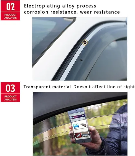 Vista 6 de Deflector de ventana lateral, para Cadillac CT4 2020-2022, viseras de ventana, protección contra la lluvia, deflector de toldo, protector contra