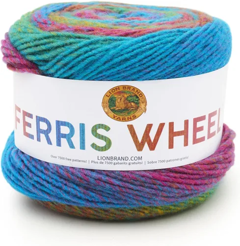 Vista 21 de Lion Brand Yarn, Muticolor - Hilo de noria para tejer, ganchillo y manualidades, algodón de azúcar, 1 paquete