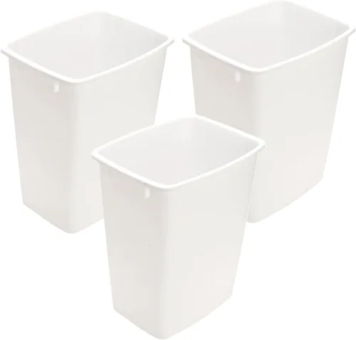 Vista 6 de Cubo de basura de plástico para interiores para cocina, hogar, oficina y uso comercial - Gran recipiente de eliminación de residuos, contenedor