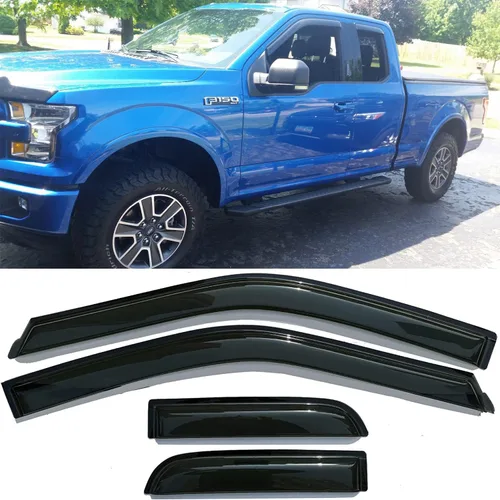 Vista 17 de Deflector de viento para ventana lateral, juego de 4 protectores de lluvia con cinta de canal, visera para Ford Explorer y Mercury Mountaineer