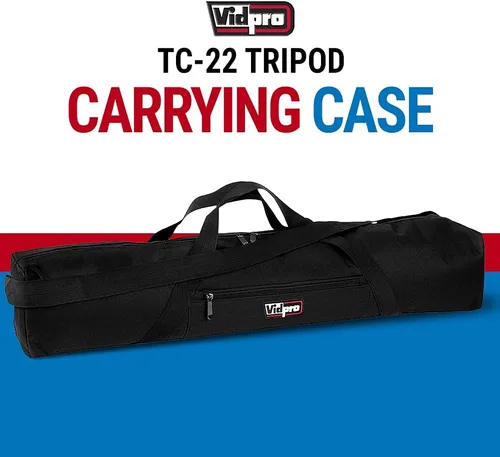 Vista 2 de VidPro TC-22 Estuche de transporte con cremallera de 22 pulgadas de largo con correa para el hombro y asa de transporte para visores, trípodes