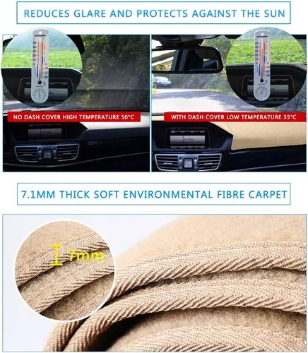 Vista 2 de Alfombrilla para tablero de instrumentos compatible con Toyota 4Runner 1996 1997 1998 1999 2000 2001 2002 (Beige)