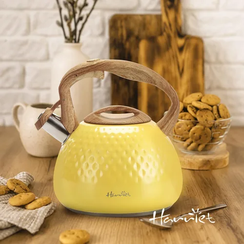 Vista 5 de harriet Hervidor de té, tetera para estufa, hervidor silbante de 2.5 cuartos de galón con fondo de 5 capas, teteras de acero inoxidable de grado