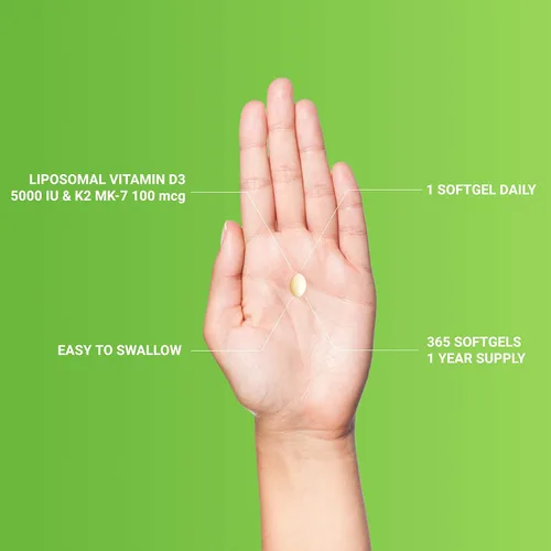 Vista 5 de UpNourish Vitamina liposomal D3 50000 UI (Vitamina D3 de 50000) con 1000 mcg de vitamina K, alta dosis de vitamina D3 K2, vitamina D 50000 UI