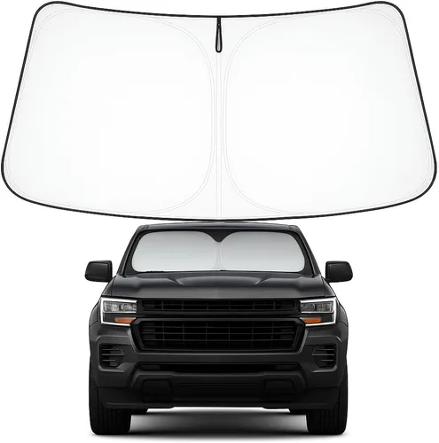 Vista 67 de Proadsy Parasol para parabrisas Rivian R1S 2022-2025 2026 de 4 capas plegable, protector de parasol frontal que bloquea los rayos UV, mantiene