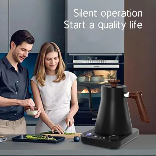 Vista 7 de RHD - Hervidor eléctrico de cuello de cisne con pantalla LCD, caldera de agua caliente con control de temperatura en tiempo real para preparar café