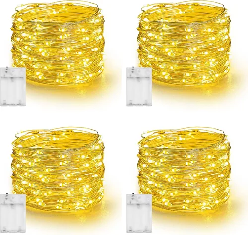 Vista 17 de Dazzle Bright - Guirnalda de luces de hadas de Halloween, 60 luces LED de 20 pies de alambre de cobre a batería y resistente al agua, decoraciones