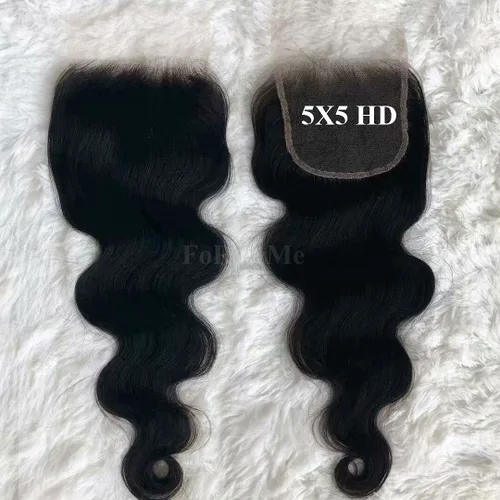 Vista 63 de Cabello brasileño 1B/613 rubio degradado con cierre de encaje prearrancado, nudos blanqueados, 8 pulgadas, 4 x 4 pulgadas, cierre superior ondulado