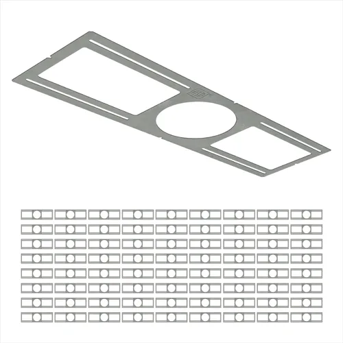 Vista 13 de ASD Placa de montaje para construcción nueva de 13 pulgadas con orificio redondo asimétrico - Soporte de luz tipo oblea de acero plano de 3/4/6