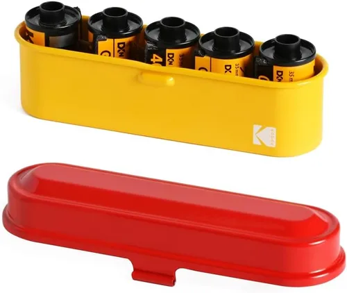 Vista 9 de Estuche para película KODAK - para 5 rollos de películas de 35mm - Estuche compacto y retro de acero para ordenar y proteger los rollos de película