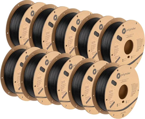 Vista 45 de Polymaker Panchroma Filamento de impresora 3D PLA negro, 0.069 in, carrete de 2.2 libras, fácil de imprimir, impresión de alta velocidad, sin