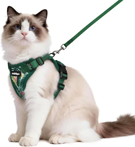 Vista 19 de rabbitgoo Arnés y correa para gatos para caminar, chaleco suave ajustable a prueba de escape para gatos, chaqueta de control fácil transpirable
