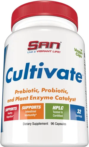 Vista 4 de SAN 's Cultivate Prebiótico-Probióticos, Probióticos Multicepas y Prebióticos Sinérgicos con Enzimas Digestivas - Diseñado para la Salud Digestiva