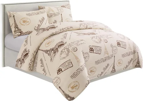 Vista 152 de Marina Decoration Juego de funda de edredón de 3 piezas con 2 fundas de almohada, diseño de rayas negras y grises, tamaño doble/matrimonial