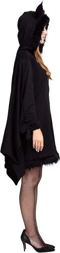 Vista 7 de Spooktacular Creations Sudadera con capucha de murciélago negro con cremallera para mujer para adultos