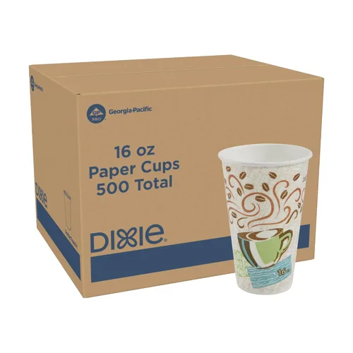 Vista 10 de Vaso térmico de papel, de 12 onzas con un diseño de café, de Dixie PerfecTouch 5342CD (Viene con 20 fundas aislantes y 50 vasos por funda), 500