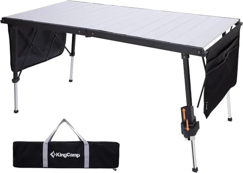Vista 19 de KingCamp Mesa de Campamento Enrollable de Aluminio Plegable, Ligera, Grande, Portátil, Mesa de Campamento Plegable para Picnic, Camping, Barbacoa