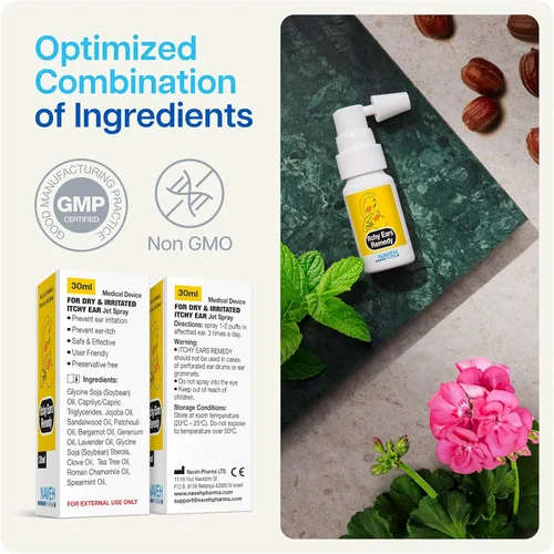 Vista 4 de NAVEH PHARMA® Remedio para la picazón de los oídos: limpieza de oídos y alivio de la picazón Trata todas las causas de picazón del oído Spray