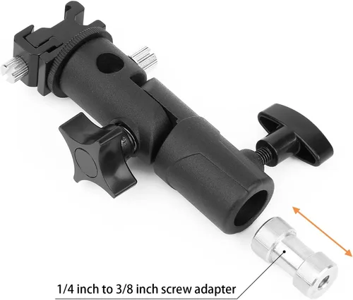 Vista 6 de Anwenk - Soporte giratorio para flash de cámara Speedlite con reflector paraguas para Nikon, Canon, Pentax, Olympus y otras cámaras DSLR, luz